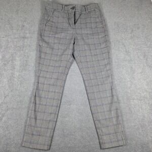 Loft High Waist Skinny Pants Womens 6P Gray Glen Plaid Petites Trousers Stretch